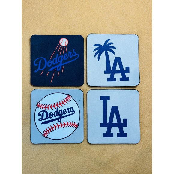 DODGERS HIGH QUALITY COASTER SET (PACK OF 4 PER ORDER) - Picture 1 of 5